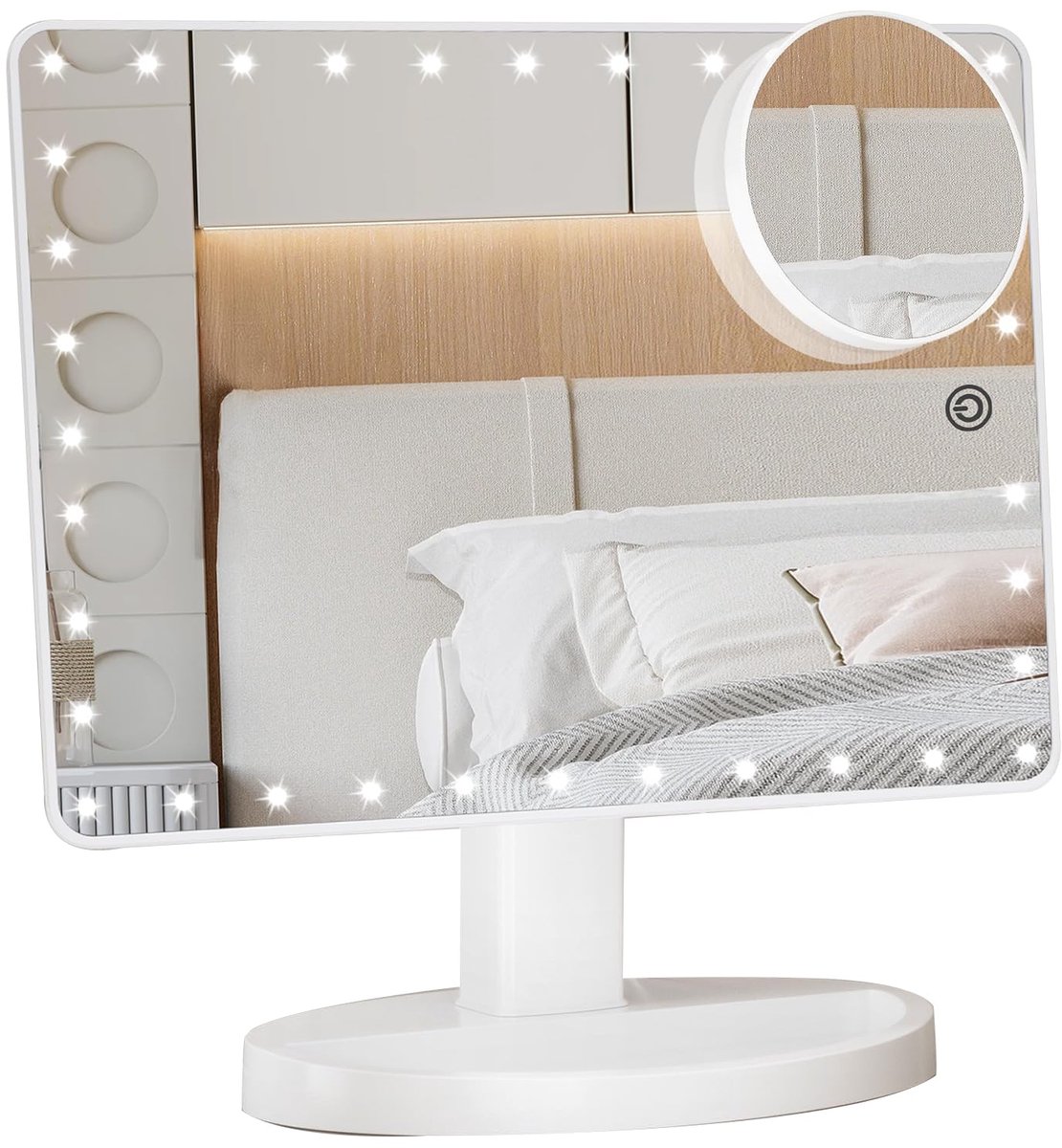 Dailygoods - XL Verlicht Make-up Spiegel met 35 LED Lichten - Dimbaar met 10x Vergroting