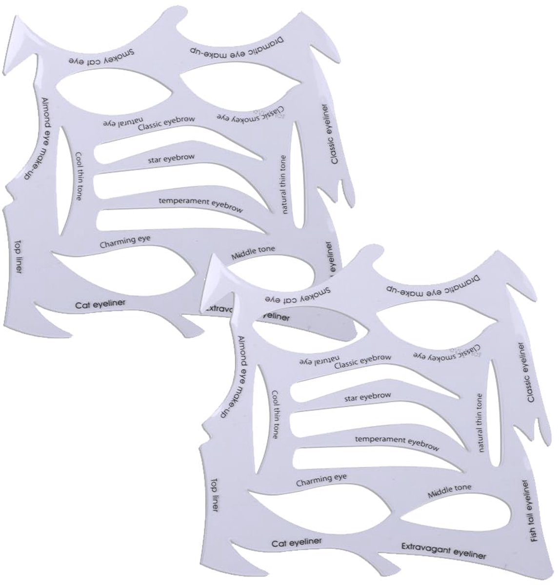 Dailygoods - Set van 2 Herbruikbare Makeup Stencils voor Oogmake-up