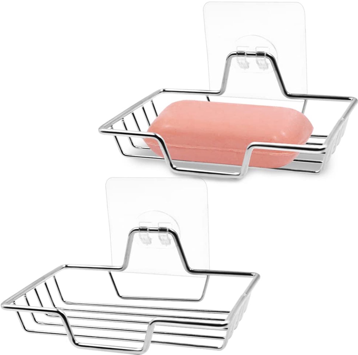 Dailygoods - 2 Stuks Zeepbakhouder - Wandgemonteerde Zeephouder van Roestvrij Staal voor Douche en Badkamer