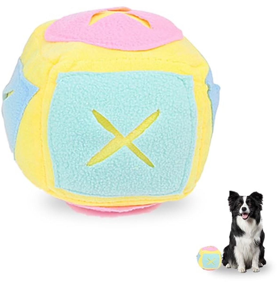 Dailygoods- Snuffelspeelgoed interactief - Honden speelgoed - Pluche snuffelbal - Intelligentiespel - 15 cm diameter - Verlicht verveling - Hondenspeelgoed