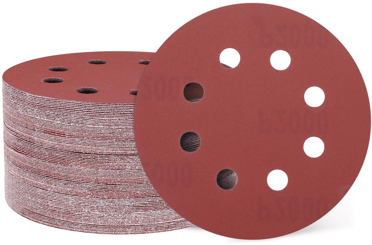 Dailygoods - Schuurdiscs 100 stuks, 125 mm, 2000 grit voor Orbital Sander