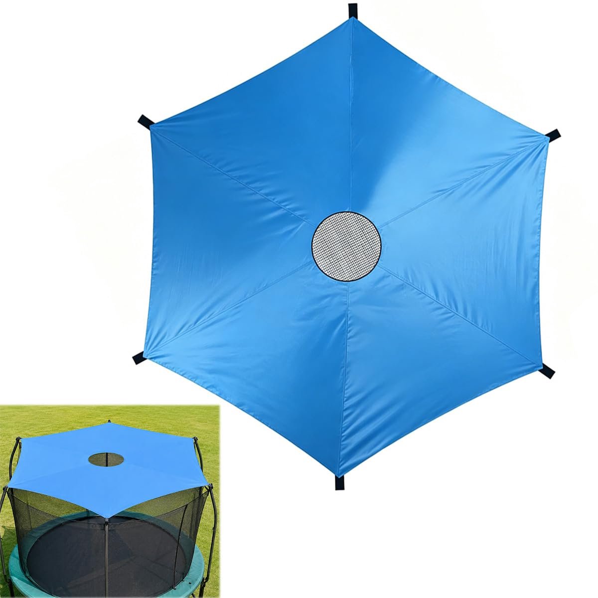 Dailygoods - Zonwering Trampoline Ø 183, 244, 305 cm - UV-bestendig Zonnezeil