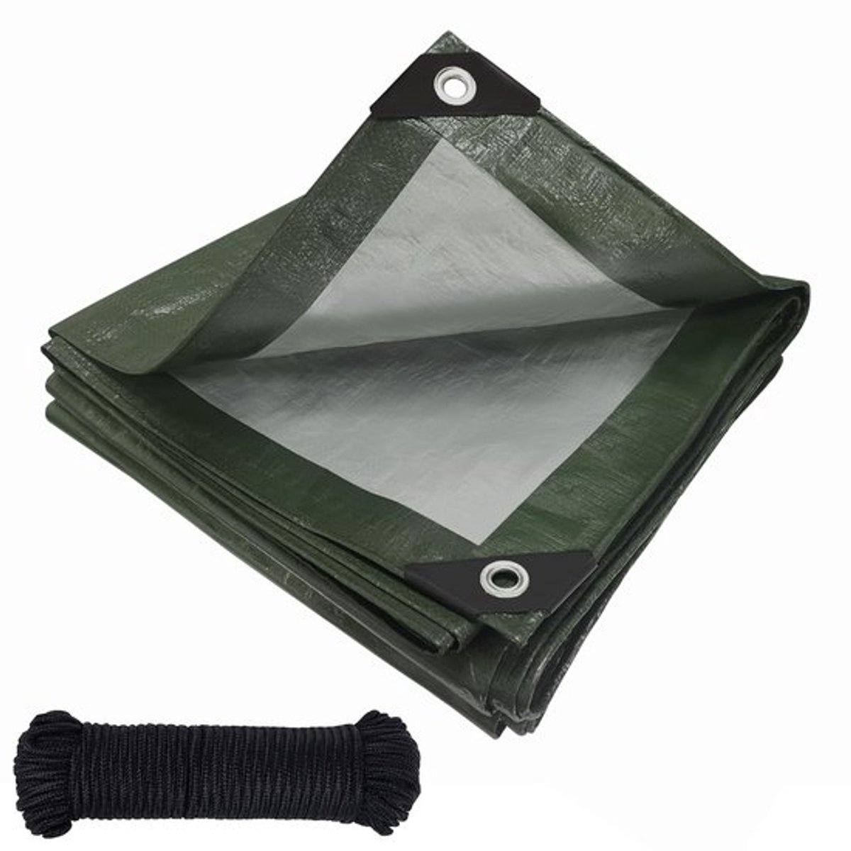 Afdekzeil Waterdicht 120g/m² PE - UV-bestendig - Stof- en Scheurbestendig - Ogen voor Bevestiging - Bescherming voor Tuinmeubelen/Auto/Boten - Dekzeil