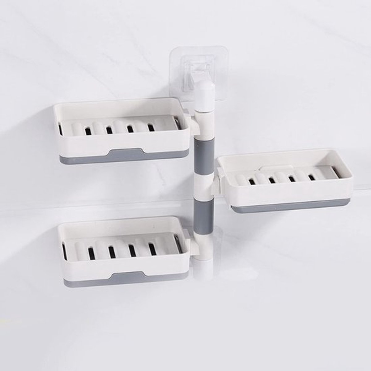 Zeepbakjeshouder met 3 lagen - Wandmontage - Draaibaar ontwerp - Snelle afvoer - Hoogwaardig materiaal - Flexibel gebruik - Zeepdispenser
