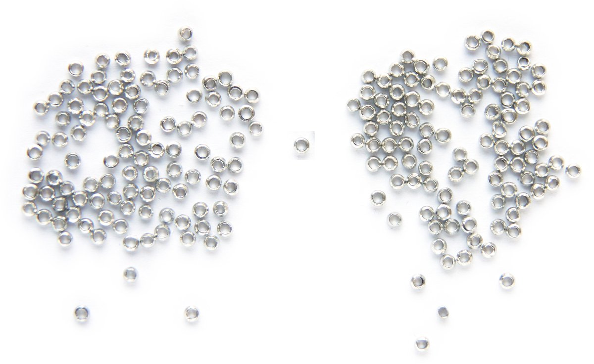 Knijpkralen, van huidveilige metaalsoort, 200 stuks, zilverkleurig – 2mm