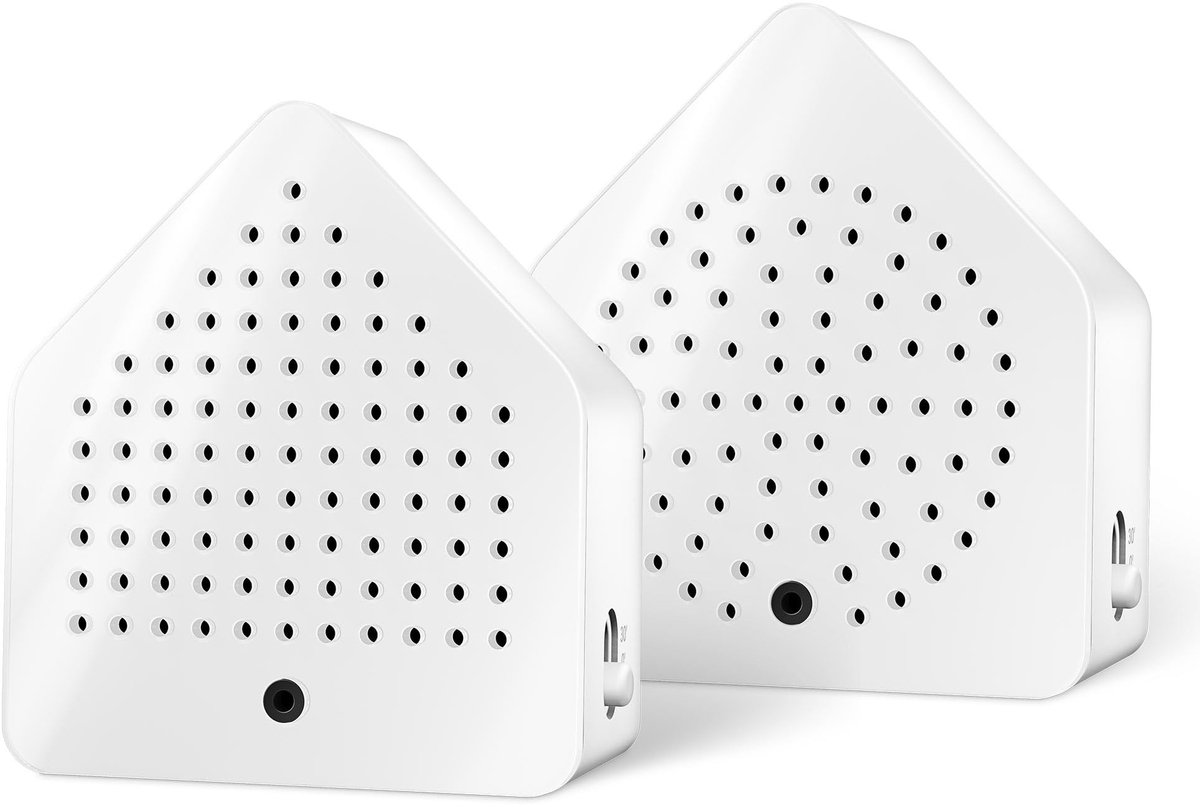 SnelShoppen - Zirpybox White - Moderne Geluidenbox - Krekel- en Sprinkhaangeluiden - Rustgevend Vogelgezang - Bewegingssensor Natuurgeluiden - Wit - P