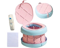 Draagbaar Potje - Reispotje Kinderen - Potjestraining Buitenshuis - Antislip Bodem - 28.3 x 11.7 cm - Roze