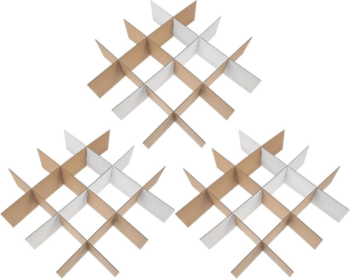 Kartonnen Doosverdelers - Scheidingswanden Verhuisdozen - Breekbare Items Beschermen - Verstelbaar Ontwerp - 18 Stuks - Wit