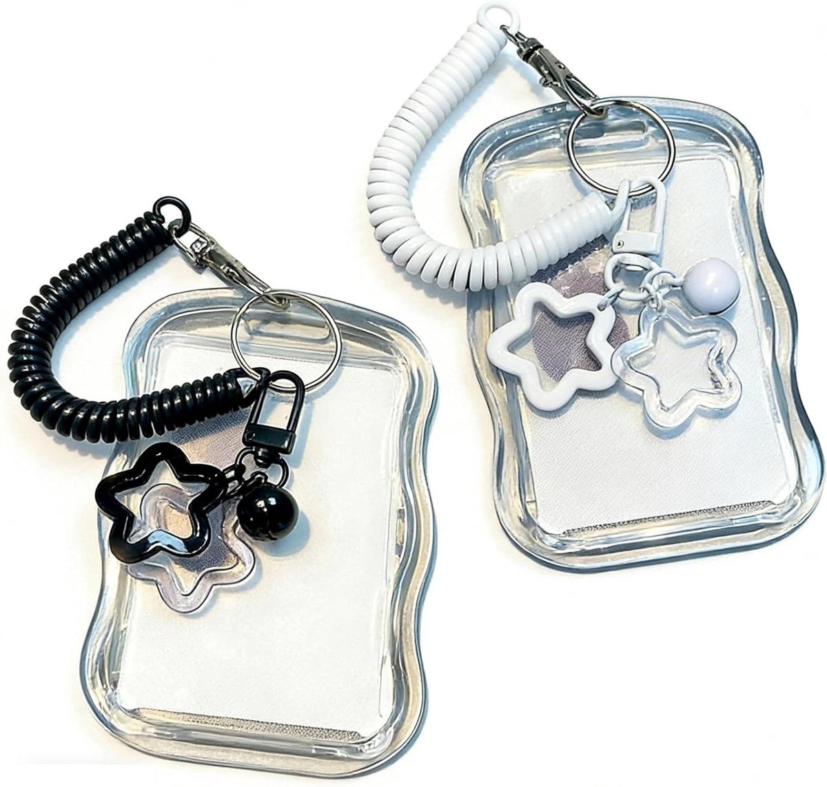 Fotokaarthouder Sleutelhanger - ID-kaarthouder Badgehouder - Kaarten Beschermen - Uittrekbaar Koord - 2 stuks - Meerdere kleuren