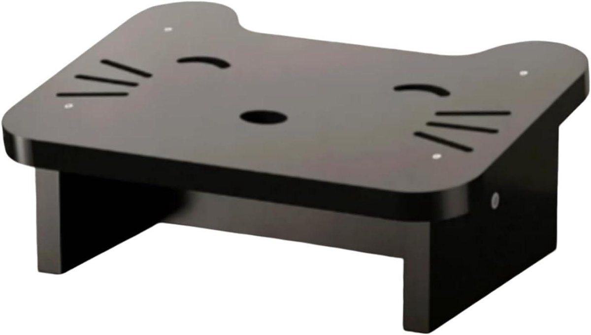 Massief Houten Voetsteun - Ergonomische Voetenbank - Houding Verbeteren - Kantelhoek 20 Graden - 34x24x13cm - Zwart