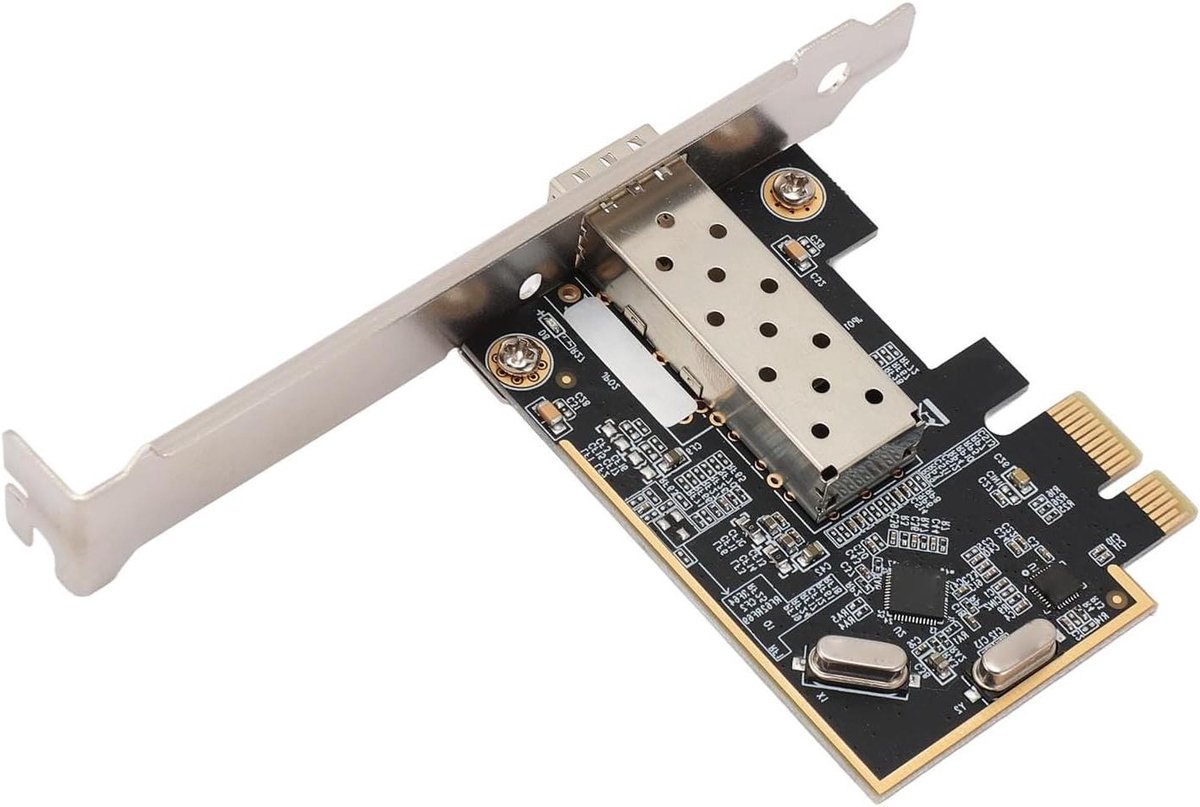 Netwerkkaart Glasvezel - Ethernet Adapter - Desktop Stabiliteit - 1000 MBPS Snelheid - Enkele Poort - Zilver