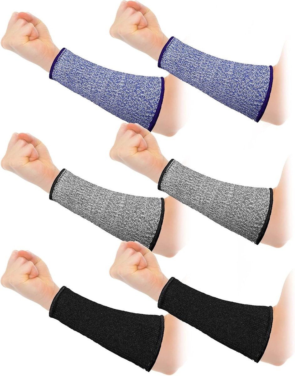 3 paar armbeschermers voor dunne huid en blauwe plekken – snijbestendige onderarmsleeve – niveau 5 hittebestendige armbescherming