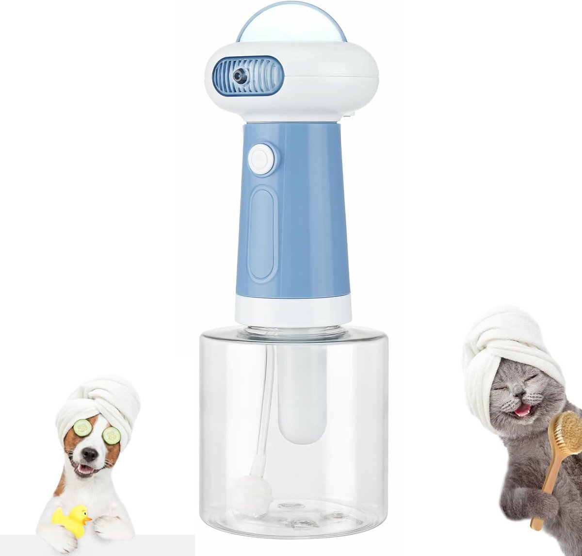 Elektrische Schuimspray voor Honden en Katten - Automatische Dispenser - IPX7 Waterdicht - Diepe Reiniging - Blauw - 23x8 cm - Geschikt voor Badkamer en Keuken