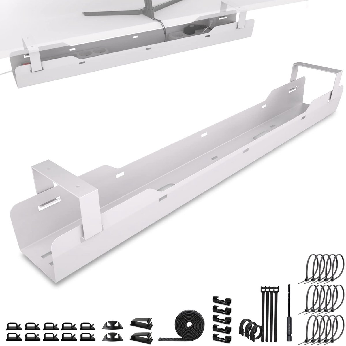 SnelShoppen - Ultimate Setup® Kabelgoot Bureau voor Optimaal Cable Management - Kabel Organizer voor Bureau - Verberg Kabels - Zwart - Geschikt voor T