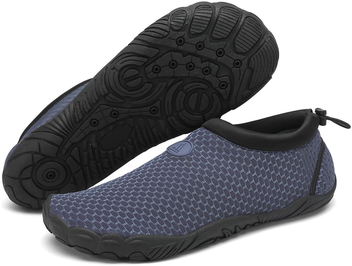 SnelShoppen - Ademend Strandschoenen voor Heren en Dames, Sneldrogend Waterschoenen, Maten 36-46, Denim Blauw, Ideaal voor Strand, Camping, Sport en B