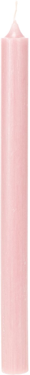 Rustieke kaarsen, taps toelopende kaarsen, effen kleur roze, 350/28 mm