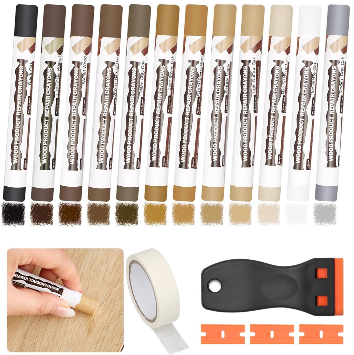 ApexArte® Laminaat Reparatieset - Laminaatvuller - Vuller - Stiften Set