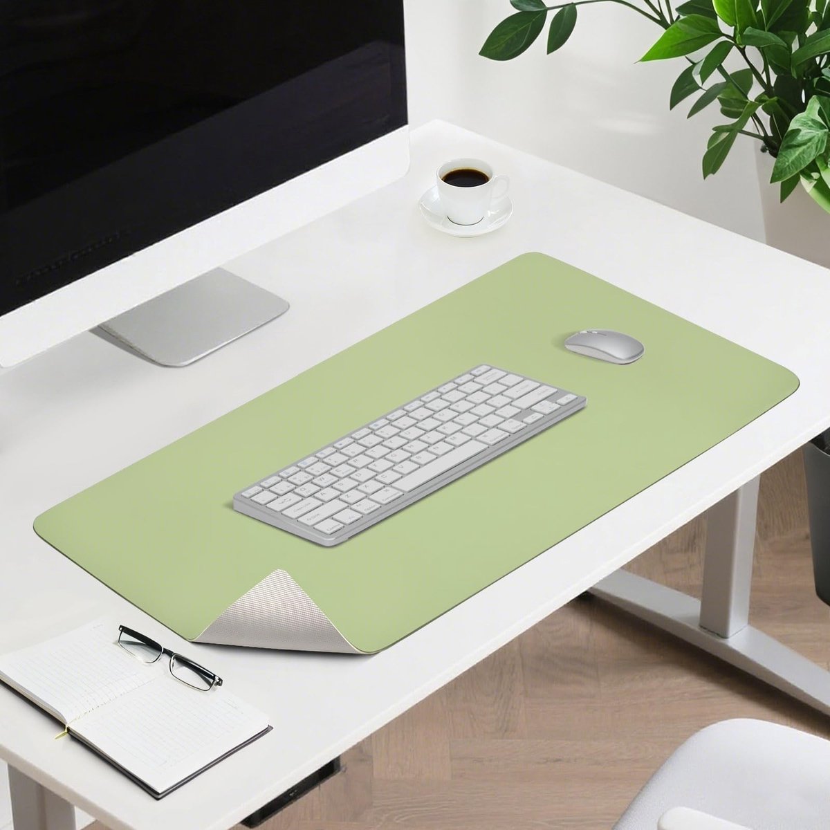 Dailygoods - Waterdichte Niet-Slip Bureau Mat van PU Leer - Groene Desk Pad 60 x 35 cm