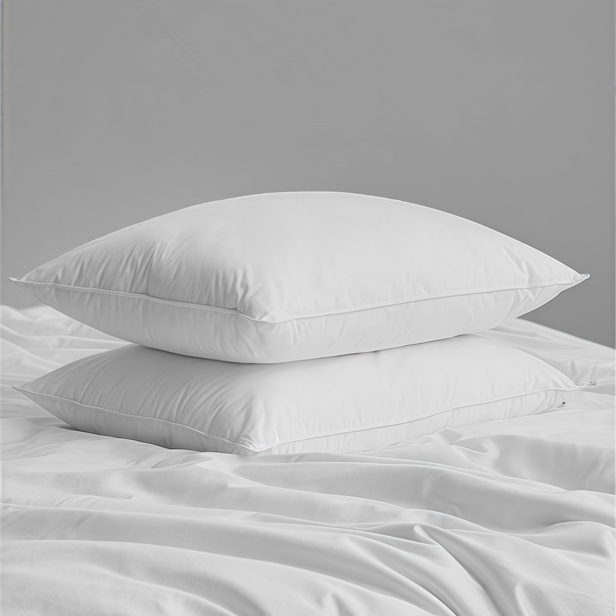 SnelShoppen - Hoofdkussen 50x75cm Hypoallergeen 3-Kamer Vulling Dons en Veren, Egyptisch Katoen 400TC - Ideaal voor Ultiem Comfort, Perfect voor Thuis