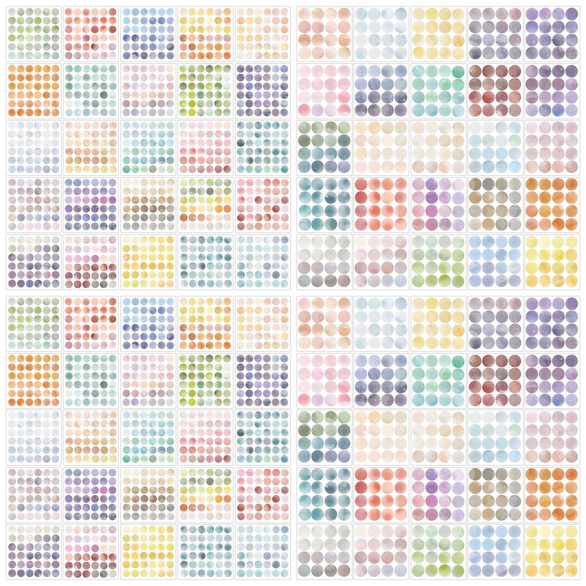 Dailygoods - 100 Stuks Kleurige Planner Cirkel Stickers - Morandi Pastel Dots voor Bullet Journals