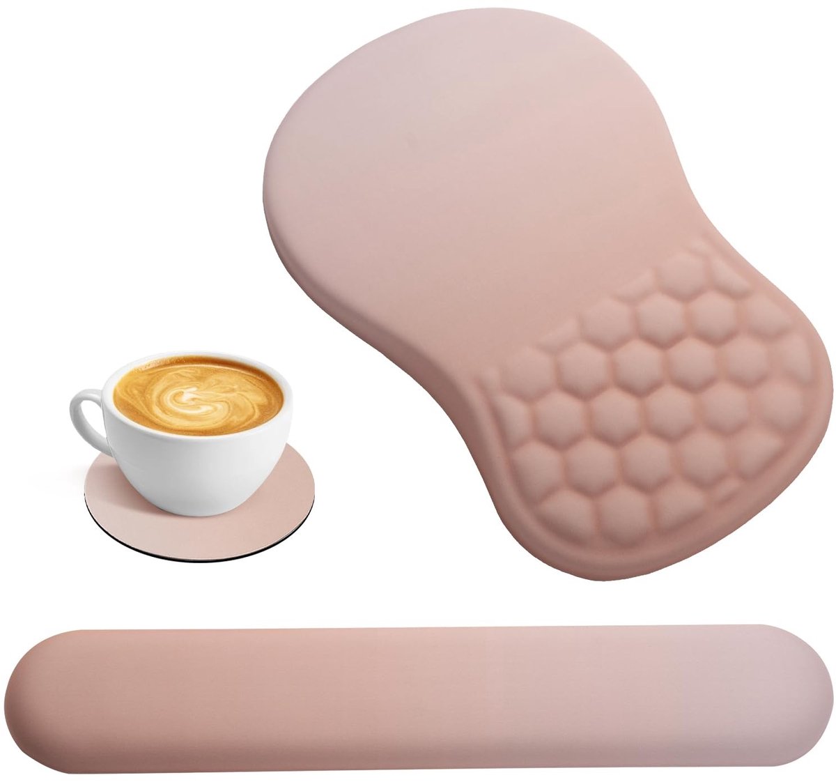 Dailygoods - 3-in-1 Ergonomische Muismat met Polsondersteuning en Toetsenbordmat - Khaki