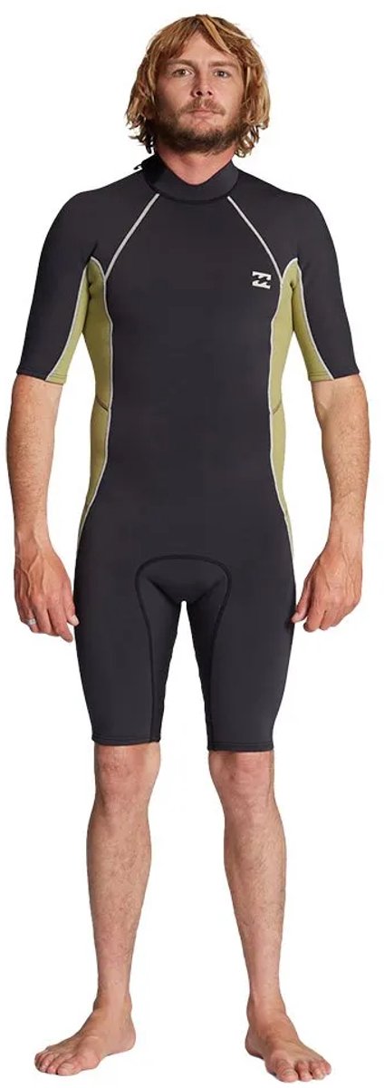 2023 Billabong Heren Absolute 2/2mm Rug Ritssluiting Shorty Wetsuit AB