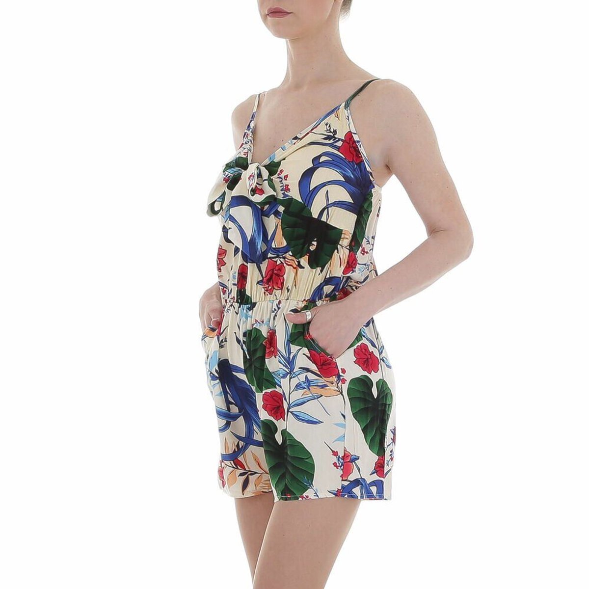 Dames - Playsuit - Korte Jumpsuit - Zomerse Print - Maat 40/42