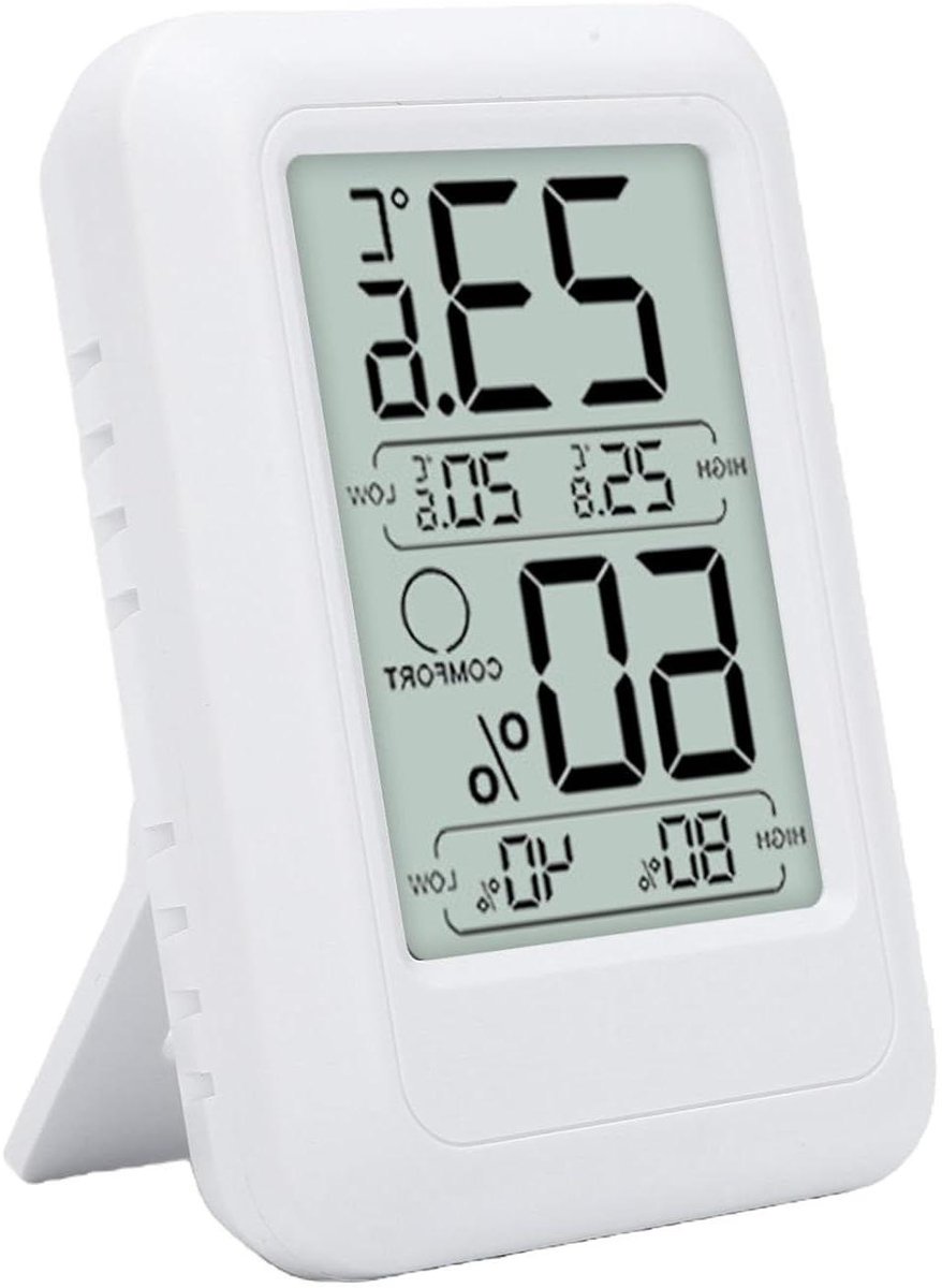 Digitale Hygrometer - Binnenthermometer Vochtigheid - Omgeving Monitoren - Realtime Trends - 10 cm - Wit