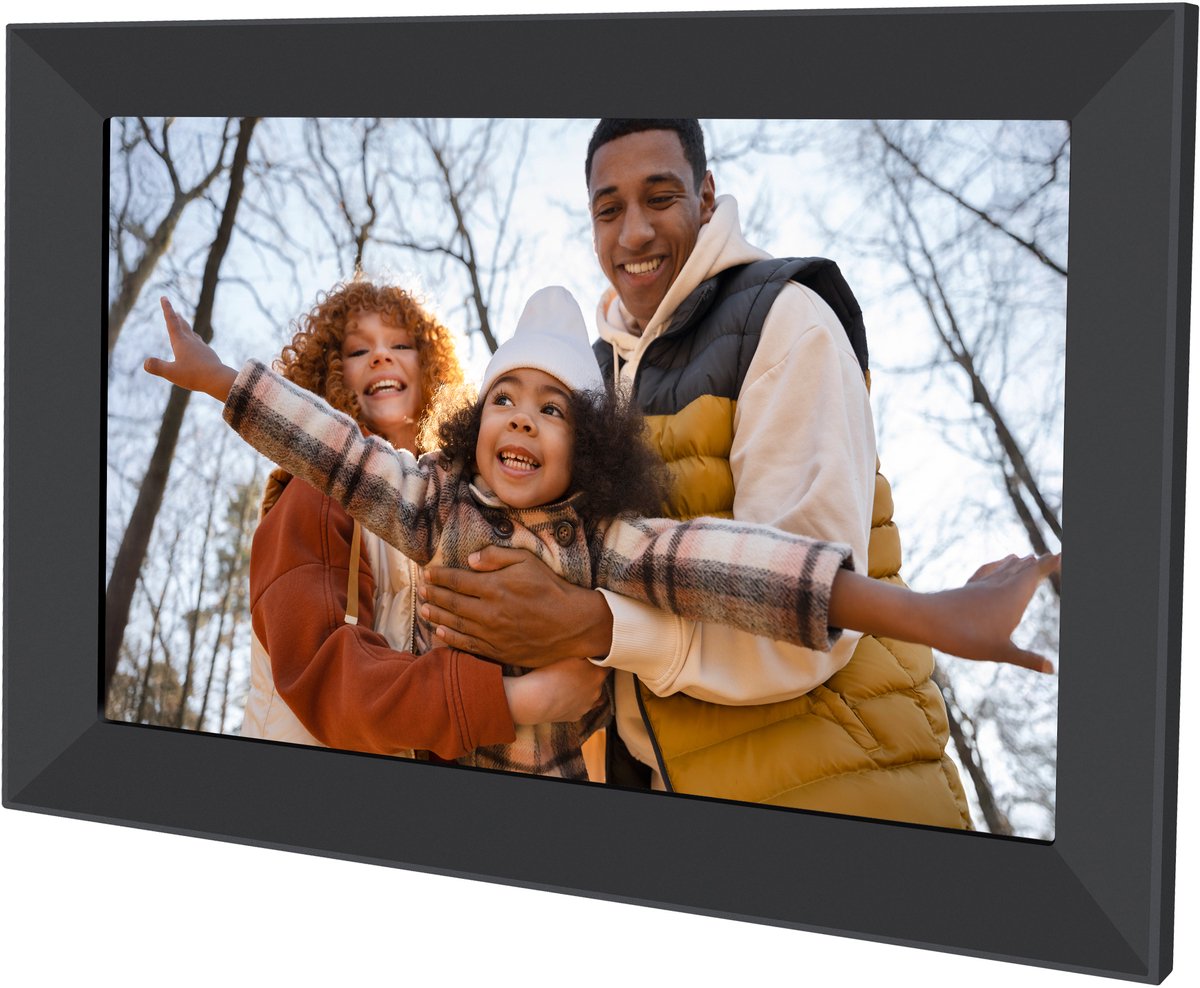 AGFAPHOTO - Digitale fotolijst met wifi-verbinding - Realiview APF1000WIFI-ONE - Fameo-app, 10-inch touchscreen, 16 GB geheugen, weer- en klokfuncties - Zwart