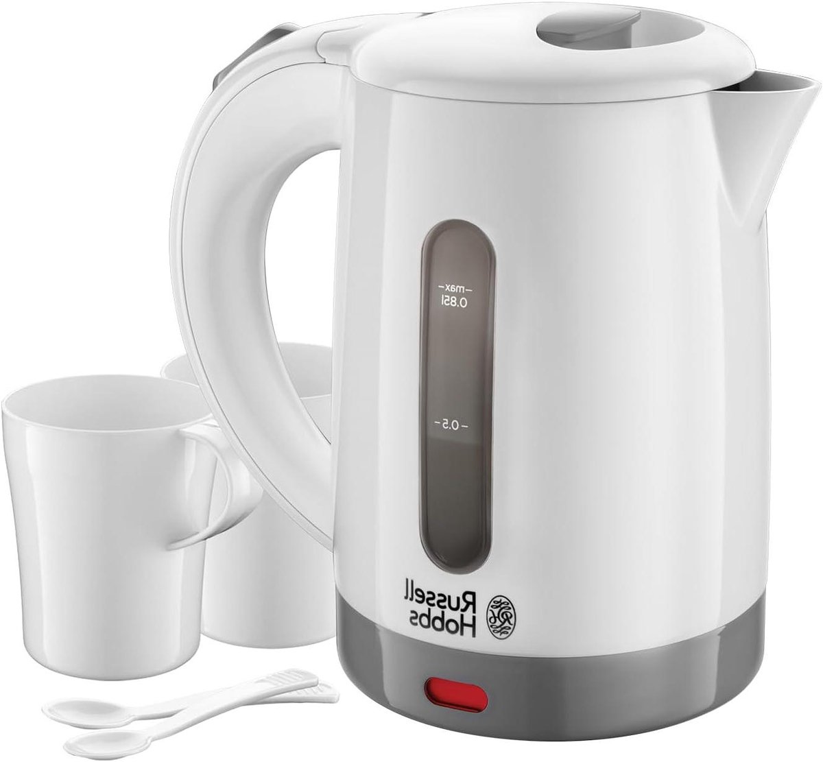 Reis Waterkoker - Compacte Waterkoker - Reizen en Kamperen - Dubbele Spanning - 085 Liter - Wit