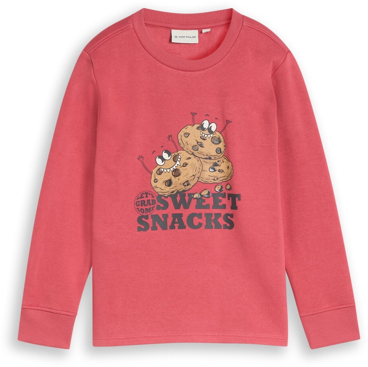 Tom Tailor - Sweatshirt met print - Maat 104/110 - Berry Red