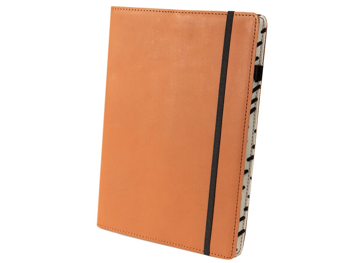 SnelShoppen - A5 Notitieboek van Leer, Navulbaar, Blanco met Roodbruin/Zwart-Wit Design voor School, Werk, Notities, Creatief Schrijven en Dagboeken