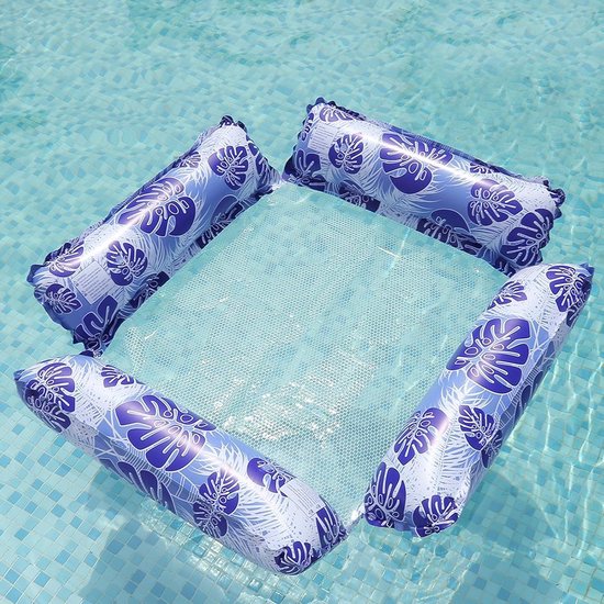 Opblaasbare Zwembad Float - Waterstoel Lounger - Ontspannen op water - Ergonomisch ontwerp - 124 x 120 cm - Donkerblauw — afbeelding 2