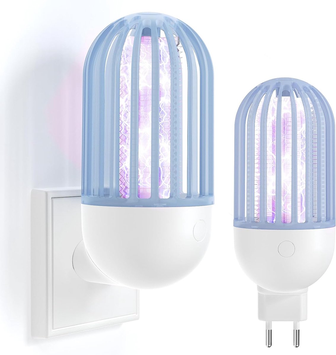 SnelShoppen - Elektrische Muggenlamp 2 Stuks Insectenverdelger met UV-Licht - Stopcontact Muggenlamp voor Vliegen, Motten en Insecten - Ideaal voor Ke