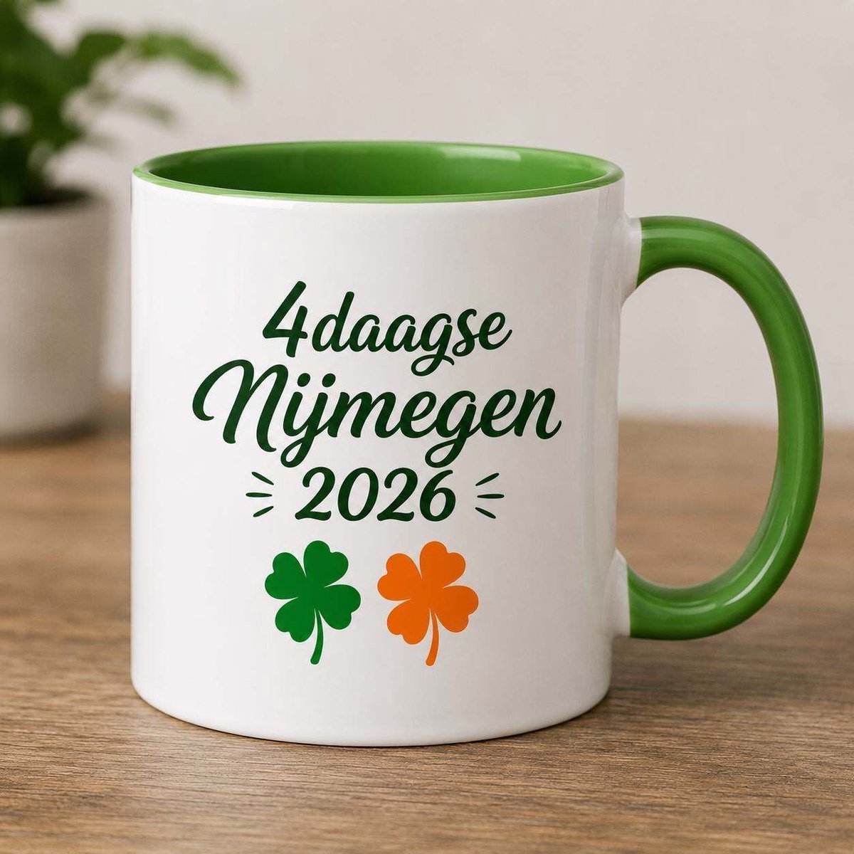 Creaties van hier - Mok 4 daagse Nijmegen - groen - wandelen - 325 ml