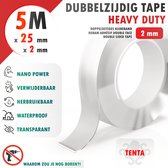 Dubbelzijdig Tape Extra Sterk 5m x 25mm x 2mm - TENTA Heavy Duty