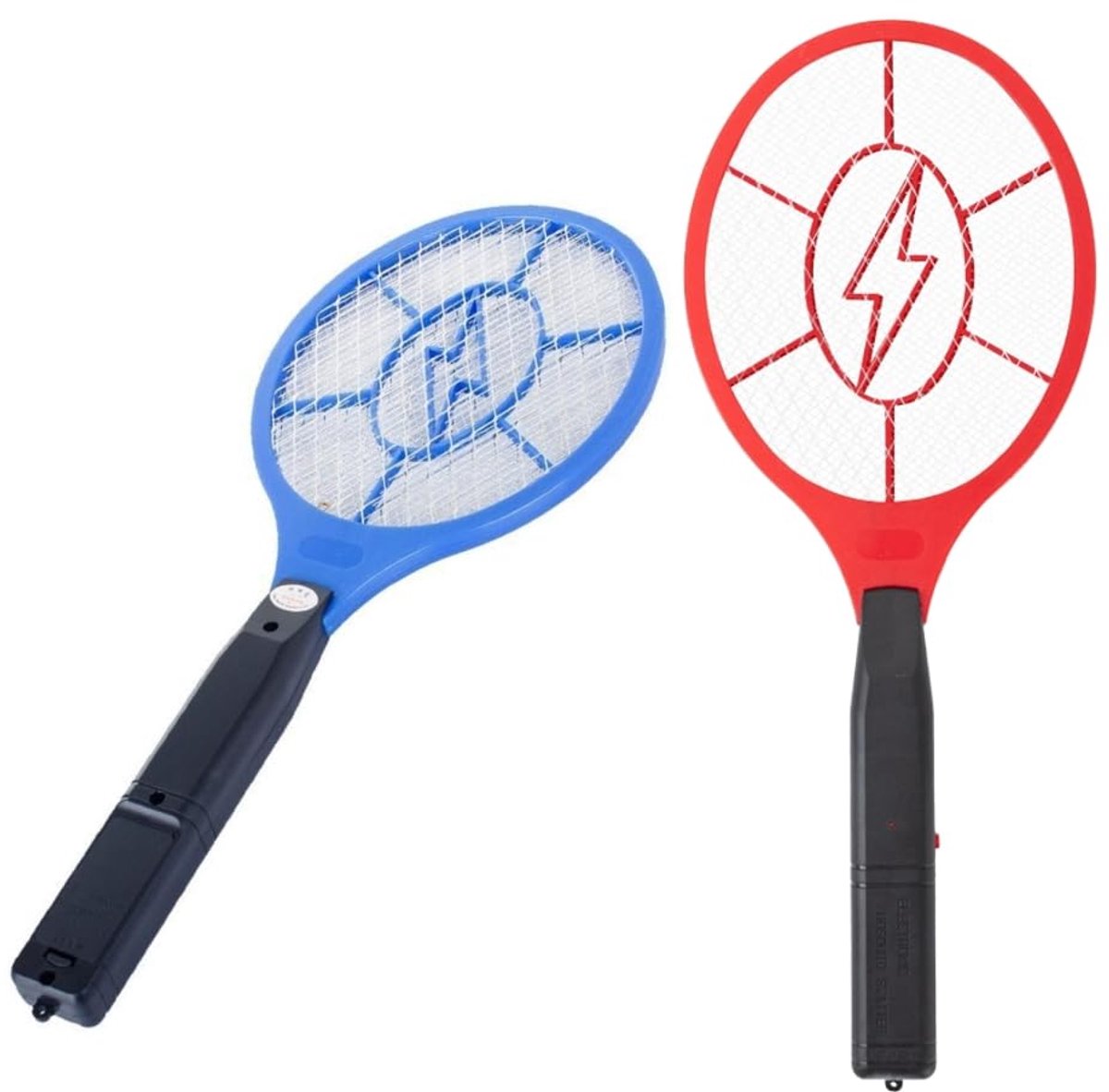 SnelShoppen - Set van 2 Elektrische Insectenrackets - 43x17cm - Vliegen, Muggen, Wespen - Voor Camping, Tuin, Feest - Willekeurige Kleur - AA-batterij