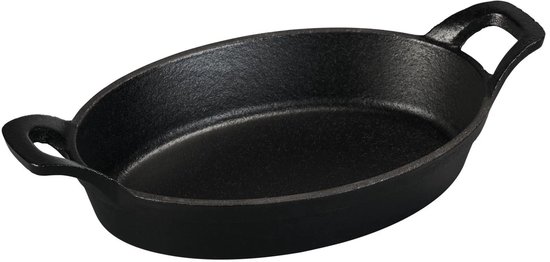 GRILLMEISTER Gietijzeren BBQ-grillpan - Mini ovale pan + serveerplateau van GRILLMEISTER — afbeelding 2