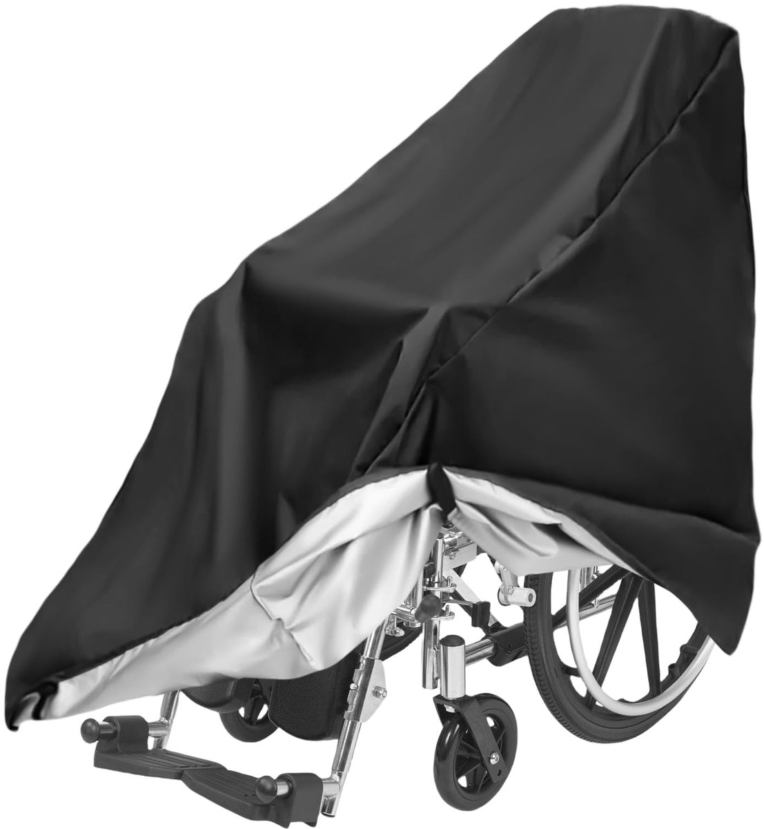 SnelShoppen - Waterdichte hoes voor rolstoelscooter 210D Oxford, stofdicht afdekzeil voor rollator, opvouwbaar, zwart, afdekking voor meeste rollatore