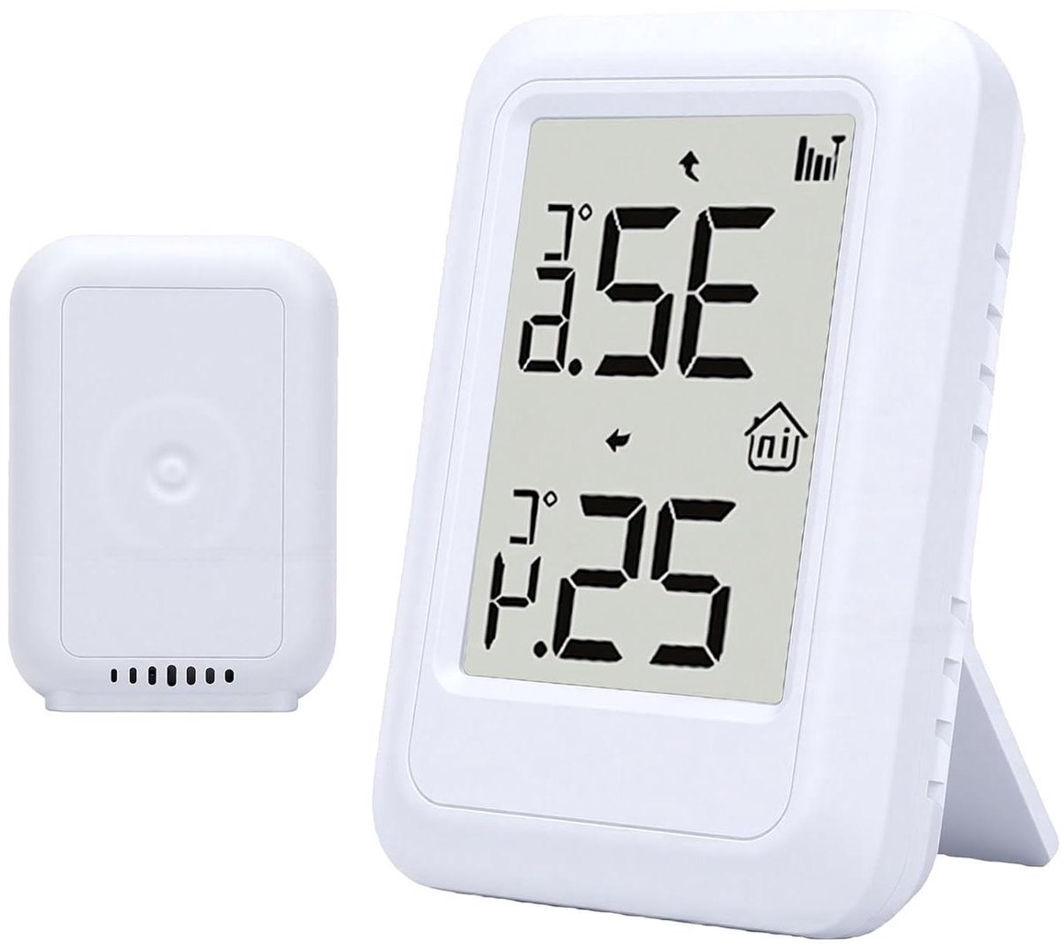 Binnen Buiten Thermometer - Weerstation Sensor - Temperatuur Meten - Draadloze Lange Afstand - 100 Meter Bereik - Wit