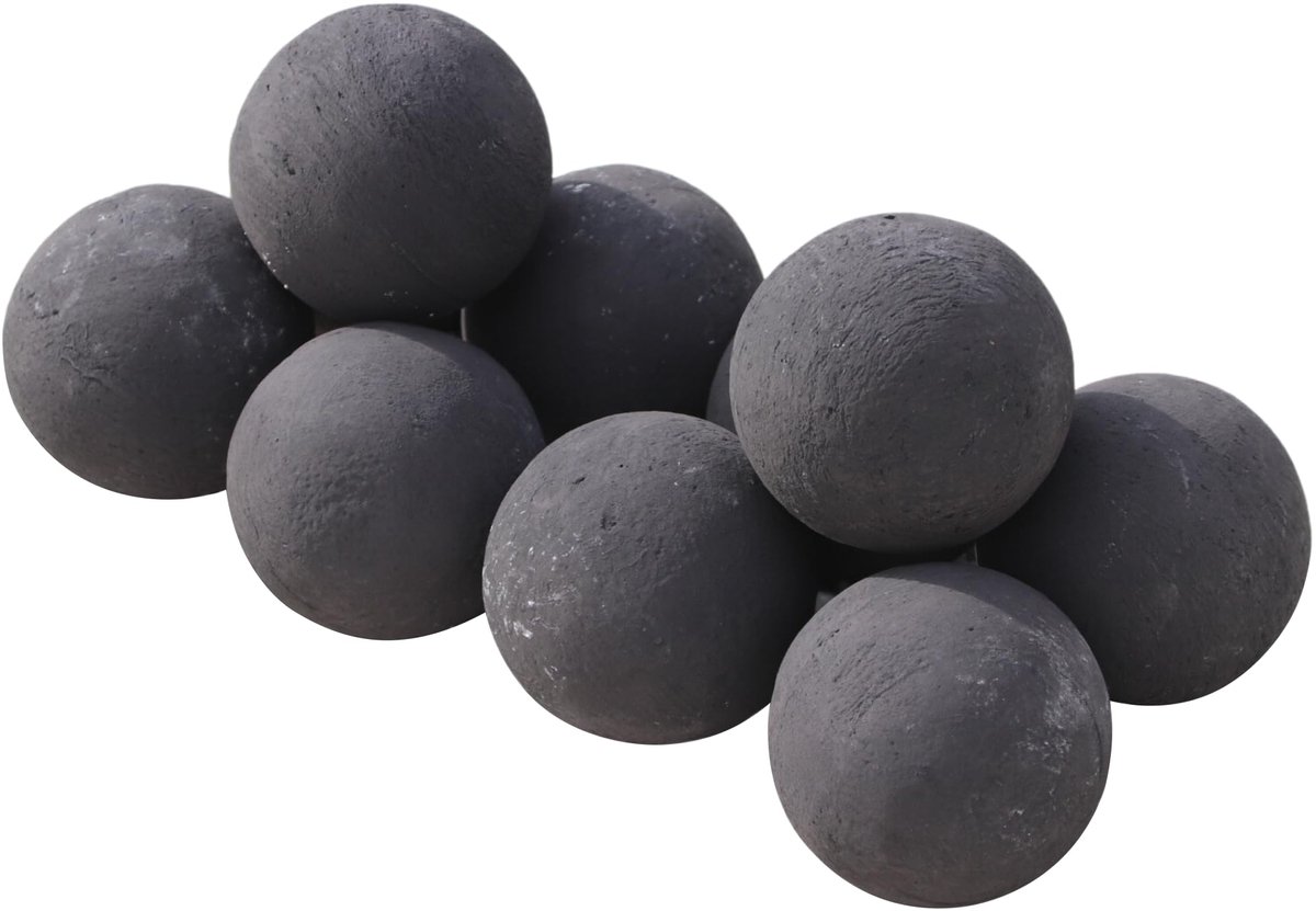 SnelShoppen - 10 stuks keramische vuurballen voor open haarden, ronde vuurrokset voor binnen en buitengebruik, zwart, perfect voor vuurplaats en bio-e