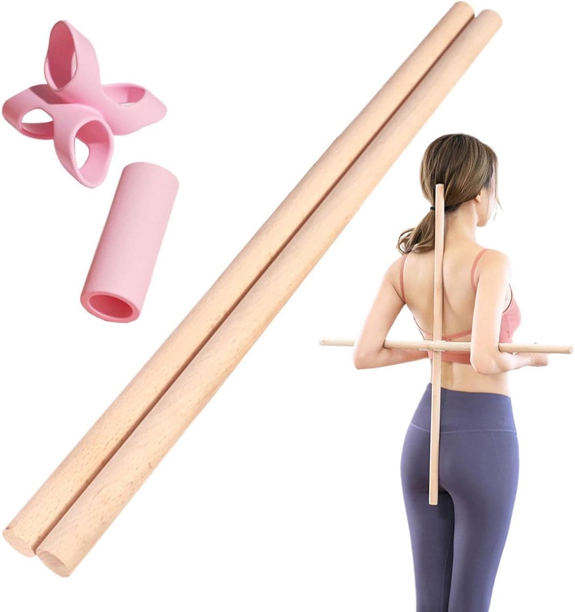 Yogastok - Pilates stang - Houding verbeteren - Duurzaam houten materiaal - 60 cm - Niet gespecificeerd
