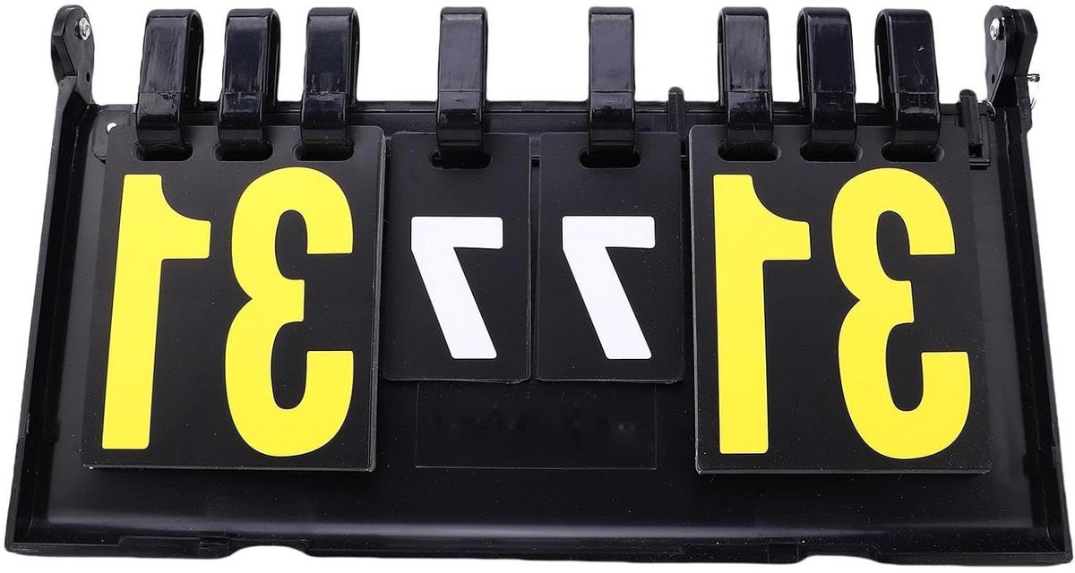 Score Flipper - Scorebord - Sport Wedstrijd - Dubbelzijdig - 4 Cijfers - Zwart