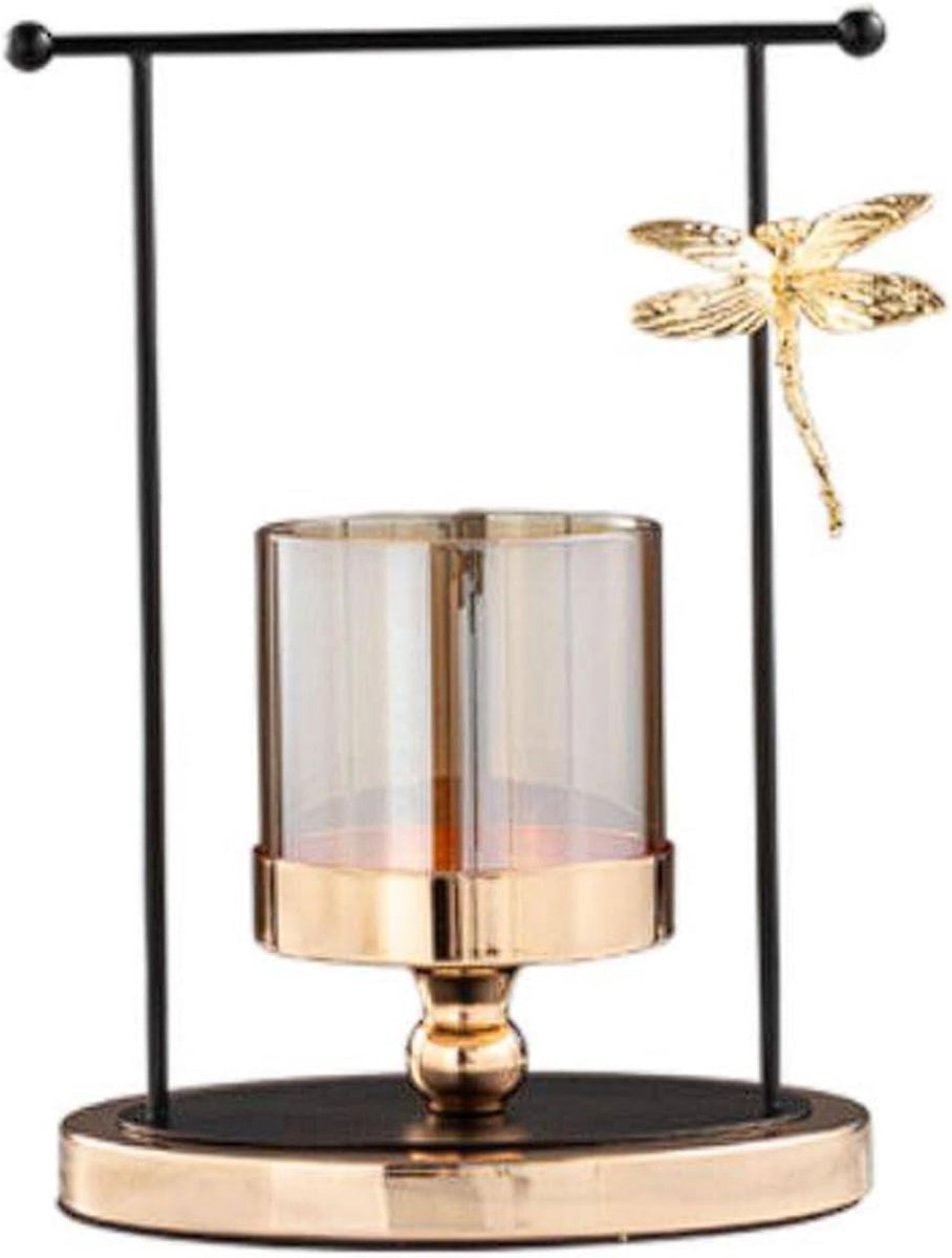Glazen Kandelaars Set - Dienblad Standaard - Diners bij Kaarslicht - Elegant Verhoogd Platform - Tot 34 cm Hoog