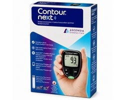 Ascensia Contour Next Bloedglucosemeter Starterset – Meter - 5 Teststrips - 5 Lancetten - Prikapparaat - Opbergtasje
