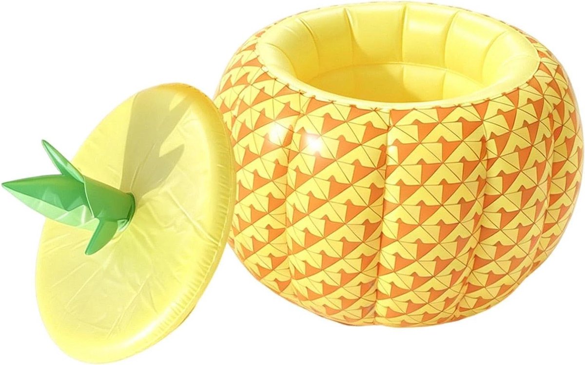 Ananas ijsemmer - Tropische drankkuip - Zomerfeesten organiseren - Opblaasbaar en draagbaar - 31 x 31 cm - Meerkleurig