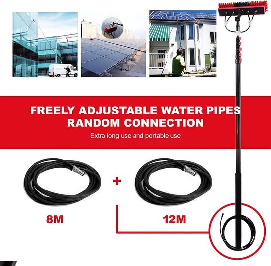 Telescopische Raamwisser - Raamtrekker Steel - Ramen Schoonmaken - Flexibele Borstelkop - 5.4 Meter - Aluminium — afbeelding 5