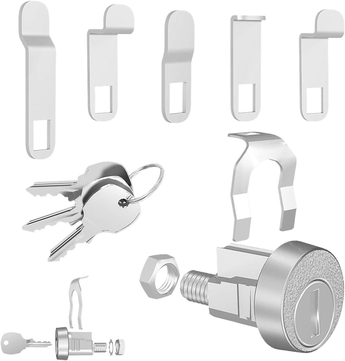 Brievenbusslot Vervanging - Archiefkastslot - Buiten Beveiligen - Roestwerende Constructie - 10x5x1 cm - Zilverkleurig