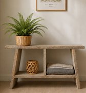 80 cm steigerhouten bank met 2 vakken - gebruikt hout - sloop hout - 80x19,5x47 cm