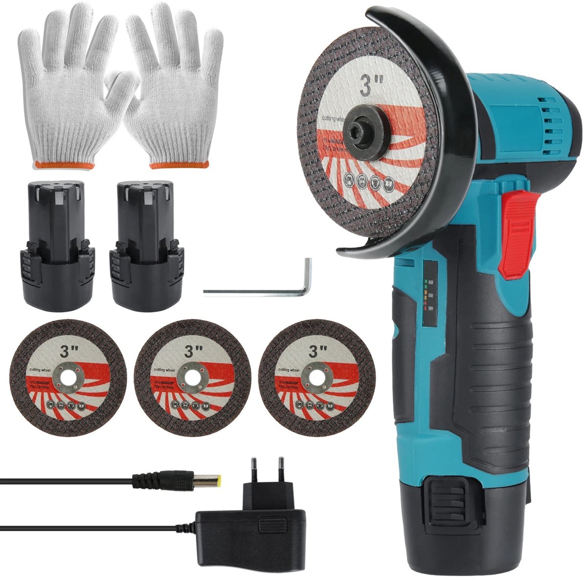 Cherrys Finds - - Draadloze Haakse Slijper 12V – 19500 RPM Mini Grinder – Accu Slijpmachine voor Metaal, Tegels & Snijden
